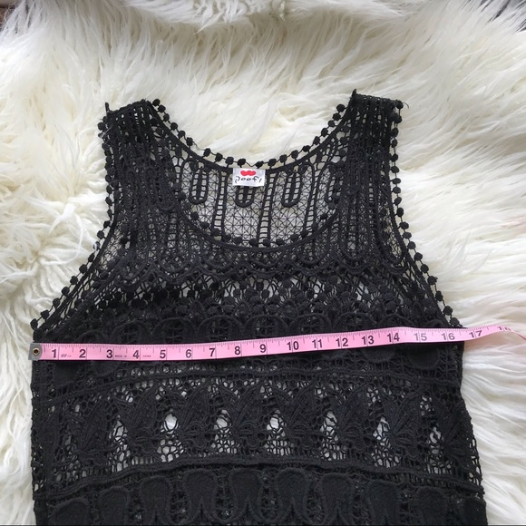Black Lace Crochet Overlay Dress - Picture 11 of 11